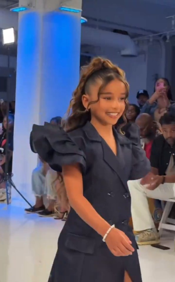 Dream Kardashian walking the runway at New York Fashion Week 2025.