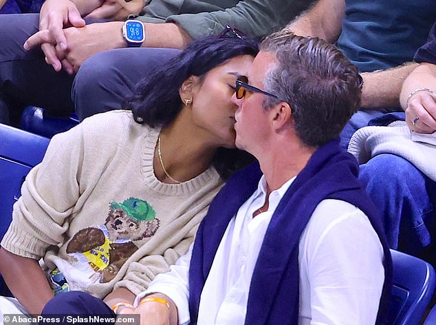 Simone Ashley was spotted kissing and holding hands with a bespectacled man, believed to be Australian-born restaurateur Tim Sykes, at the US Open tennis in New York