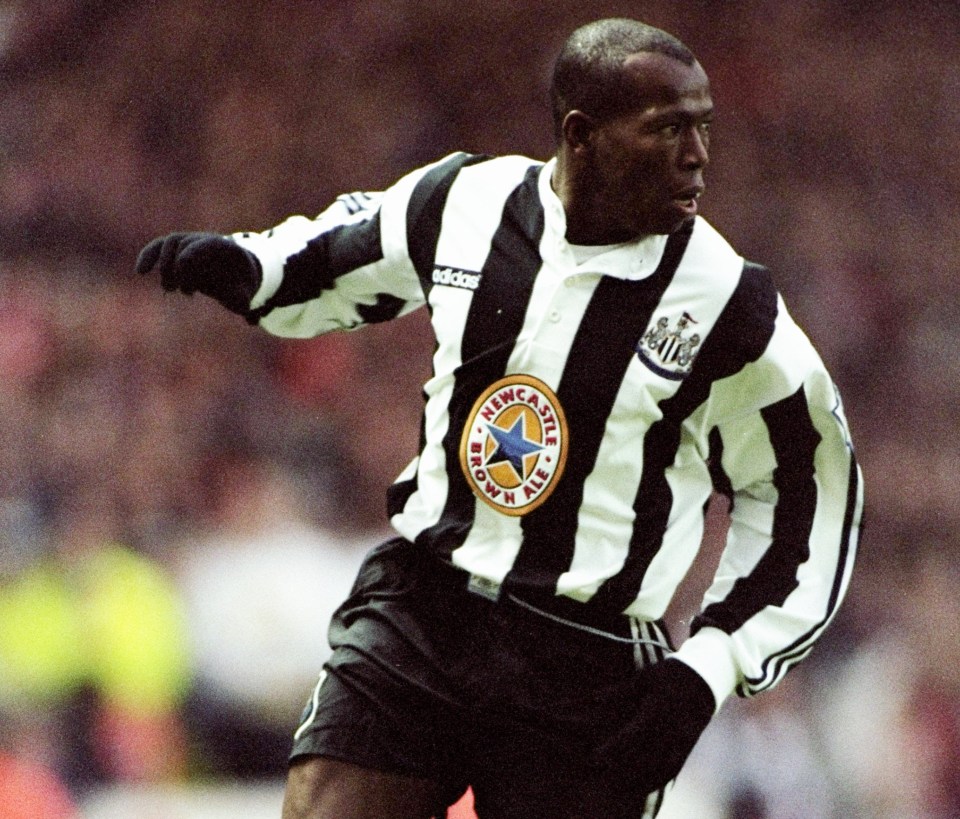 Faustino Asprilla playing for Newcastle United.