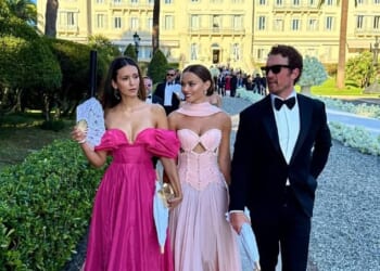 A celeb favourite resort, a VIP guest list and a serenading from Chris Martin ensured billionaire Brad Garlinghouse's wedding was one to remember (Pictured L-R: Celeb guests Nina Dobrev, Keleigh and Miles Teller)