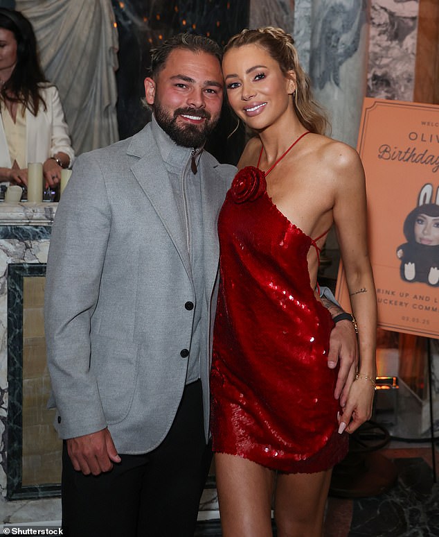 Olivia Attwood was supported by her husband Bradley Dack as she launched series two of her hit TV show Bad Boyfriends on Monday night (pictured in May 2025)