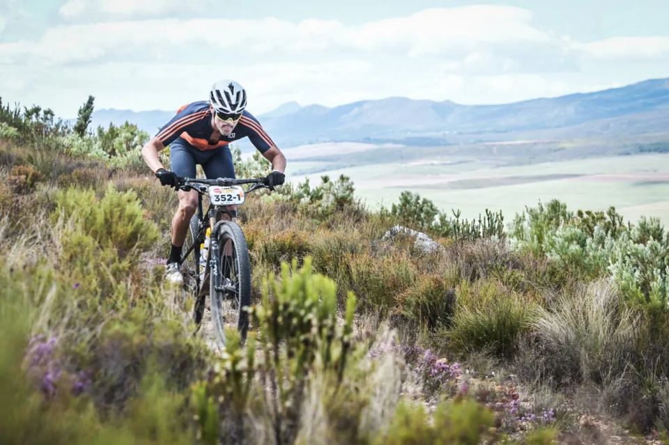 Mountain biker on a trail.