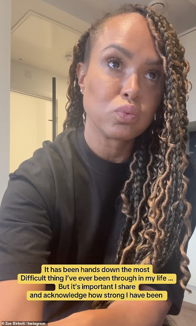 Pop Idol star Zoe Birkett, 40, has revealed she suffered a miscarriage mid-way through the run in The Tina Turner Musical, she told fans on social media on Wednesday