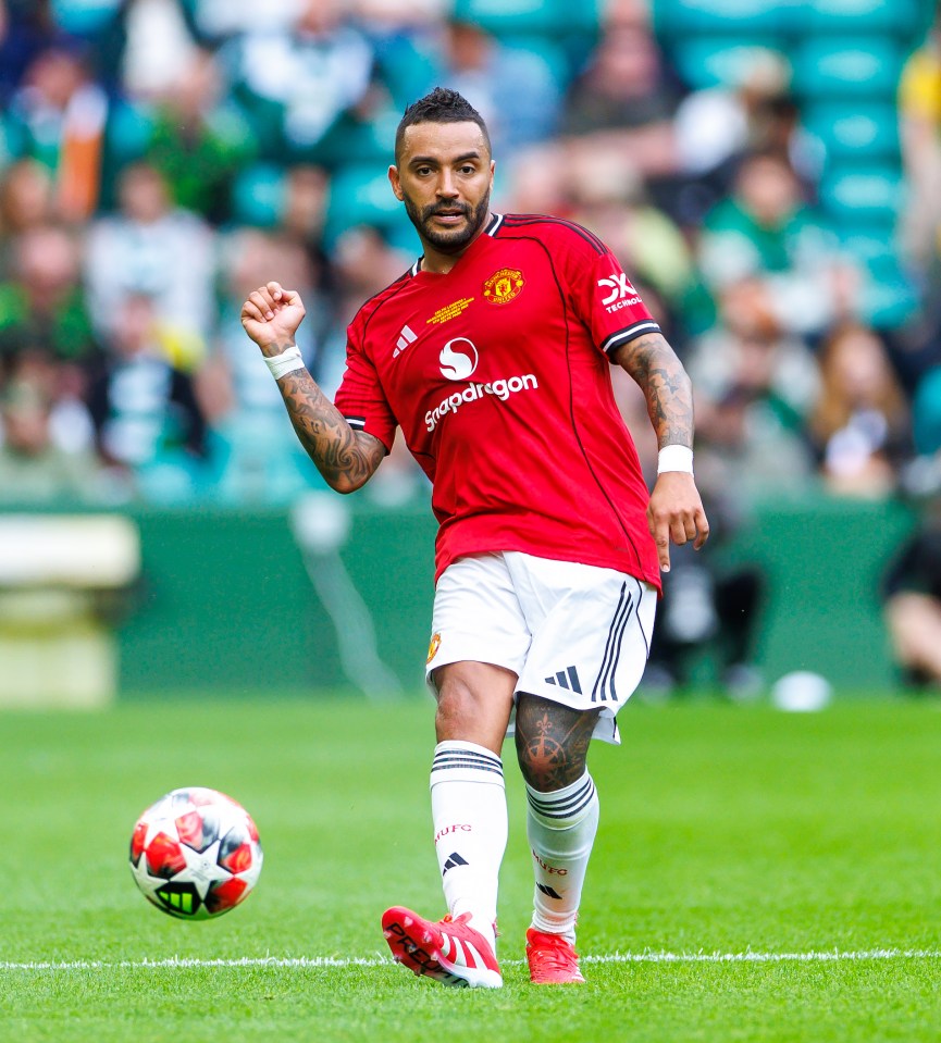Danny Simpson playing in a charity football match.