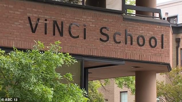 The unidentified teacher's assistant was seen on surveillance footage tying the one-year-old to a chair using a blanket at VINCI School Alexandria North - a private preschool and elementary school