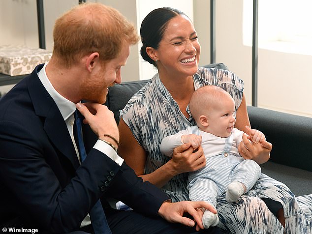 CAPE TOWN, SOUTH AFRICA - SEPTEMBER 25: Prince Harry, Duke of Sussex, Meghan, Duchess of Sussex and their baby son Archie Mountbatten-Windsor meet Archbishop Desmond Tutu and his daughter Thandeka Tutu-Gxashe at the Desmond & Leah Tutu Legacy Foundation during their royal tour of South Africa on September 25, 2019 in Cape Town, South Africa. (Photo by Pool/Samir Hussein/WireImage)