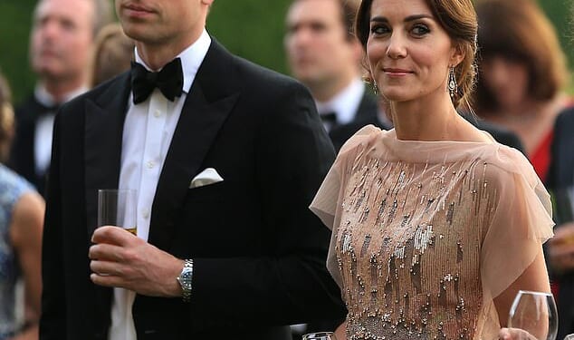 Prince William and Kate Middleton are pictured at a charity dinner supporting East Anglia's Children's Hospices' nook appeal, which was raising funds to build and equip a new children's hospice for families in Norfolk, in 2016