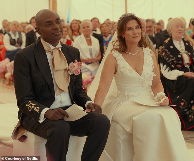 The film follows the couple as they 'navigate a swirl of controversy' and prepare for their wedding (pictured), which took place in the knot in the picturesque small town of Geiranger last year