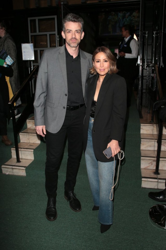 LONDON, ENGLAND - APRIL 25:    Rachel Stevens and Brendyn Hatfield seen attending the Gala Night performance of "Wicked" at the Apollo Victoria Theatre on April 25, 2024 in London, England. (Photo by Ricky Vigil M / Justin E Palmer/GC Images)