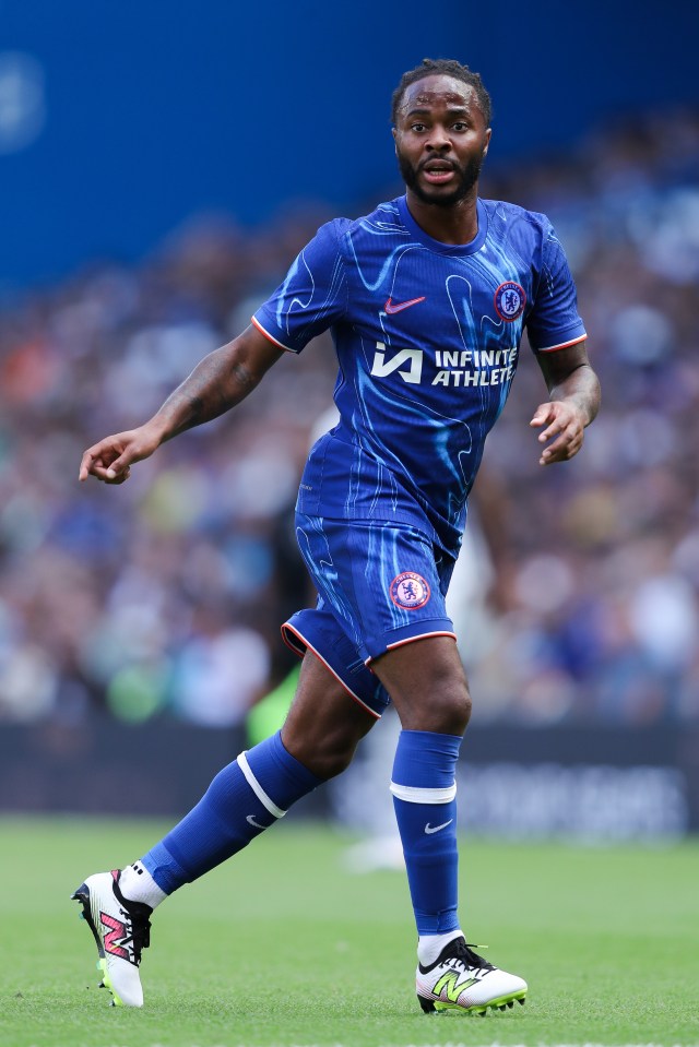 Raheem Sterling of Chelsea playing soccer.
