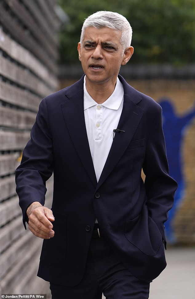 Sir Sadiq Khan 's team shelved a report on low traffic neighbourhoods after it revealed it did not cut care use - despite the Mayor of London's previous claims (pictured July, 24)