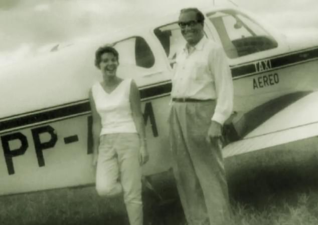 Nazi Friedrich Kadgien in Brail 1954 with Antoinette Imfeld, the wife of Swiss lawyer Ernst Imfeld. The lawyer helped Kadgien flee from Switzerland to South America