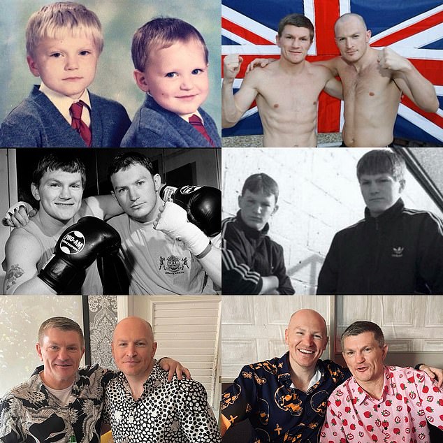 Ricky Hatton's brother Matthew shared this collage of photos of the pair together