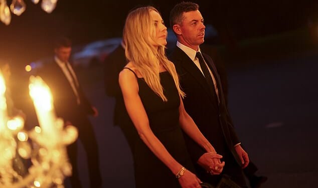 Rory McIlroy and Erica Stoll McIlroy arrive for the the Ryder Cup Teams' Welcome Dinner