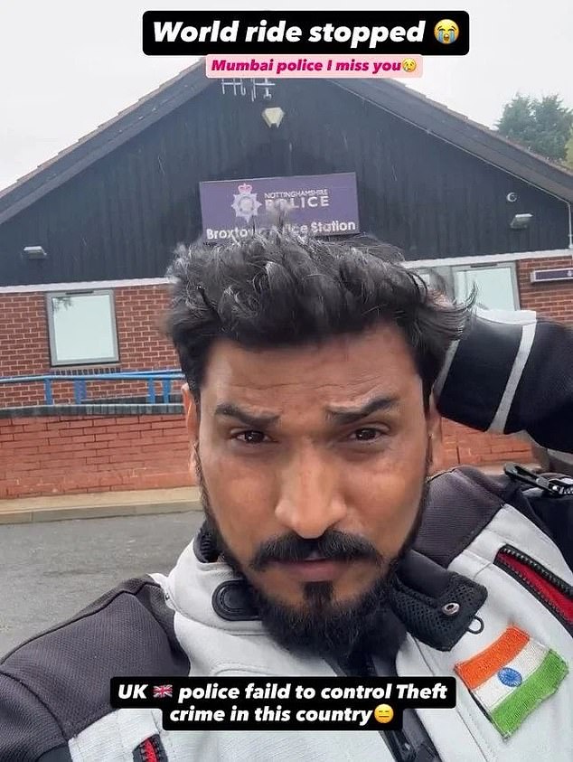 Yogesh Alekari was 15,000 miles into his motorbike journey from Mumbai to Cape Town, when thieves made off with his KTM 390 Adventure bike last Thursday