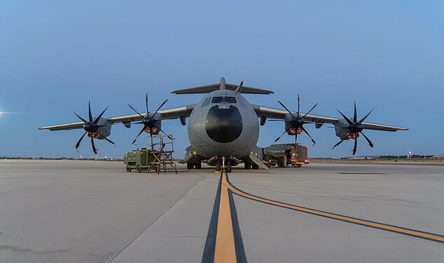 Russia is feared to have hit a Spanish Air Force plane with a GPS attack, after a flight carrying Spain 's defence minister suffered an electronic 'disturbance' (File image of a Spanish Air Force plane)