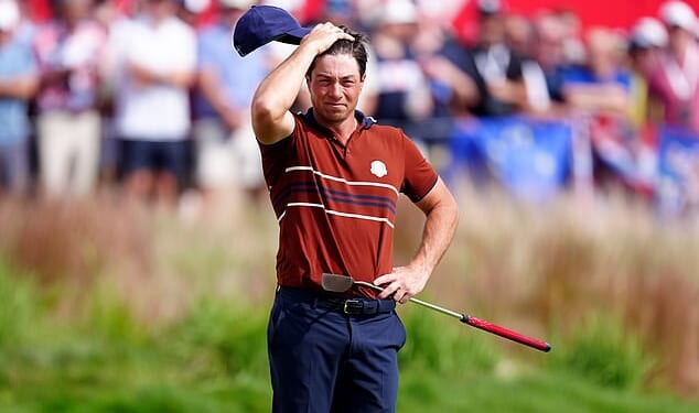 Viktor Hovland was forced to pull out of the Ryder Cup singles after aggravating a neck injury