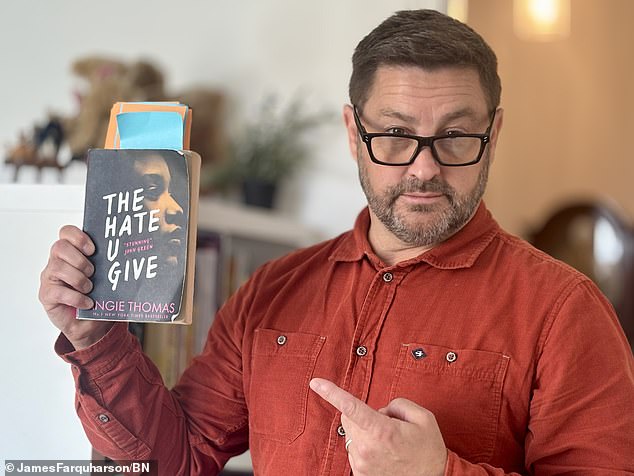 James Farquharson claims students are being 'brainwashed' after the novel, The Hate U Give, was added to the Year 10 reading list at Budmouth Academy in Weymouth, Dorset