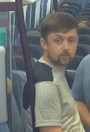 Man on a train.