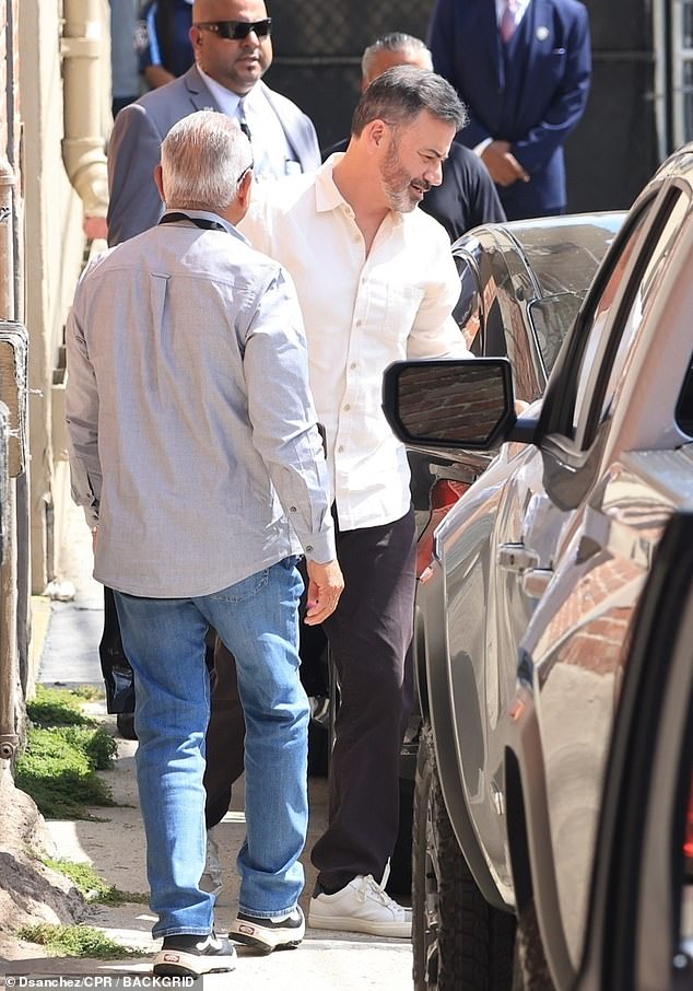 *EXCLUSIVE* Hollywood, CA    Talk show host Jimmy Kimmel entered through the back door to avoid news cameras outside his front gate as he made his return to Jimmy Kimmel Live.  Pictured: Jimmy Kimmel  BACKGRID USA 23 SEPTEMBER 2025   USA: +1 310 798 9111 / usasales@backgrid.com  UK: +44 208 344 2007 / uksales@backgrid.com  *UK Clients - Pictures Containing Children Please Pixelate Face Prior To Publication*