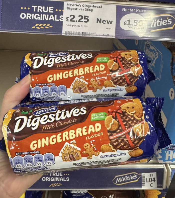 McVitie's Milk Chocolate Gingerbread Digestives biscuits.