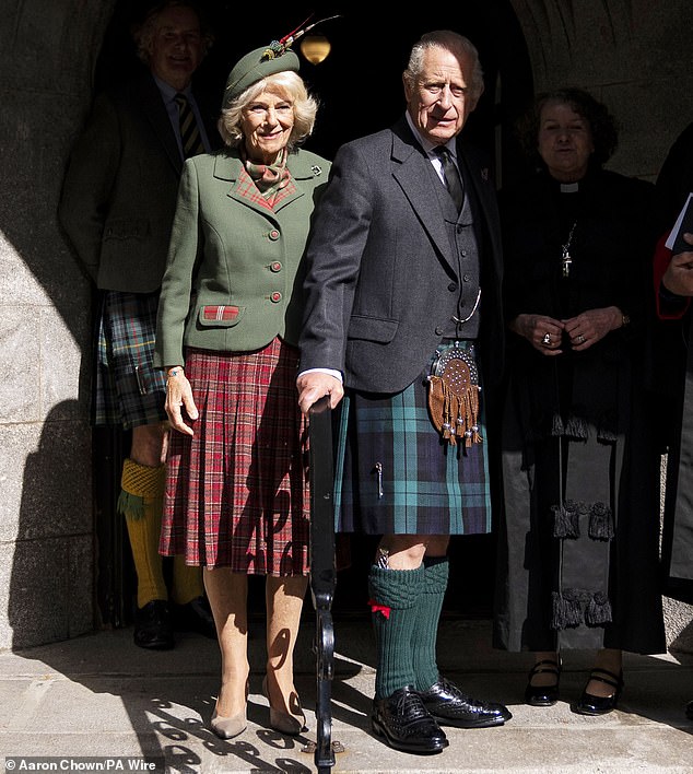 King Charles and Queen Camilla were joined by the Prime Minister for the traditional Sunday service at Crathie Kirk this morning