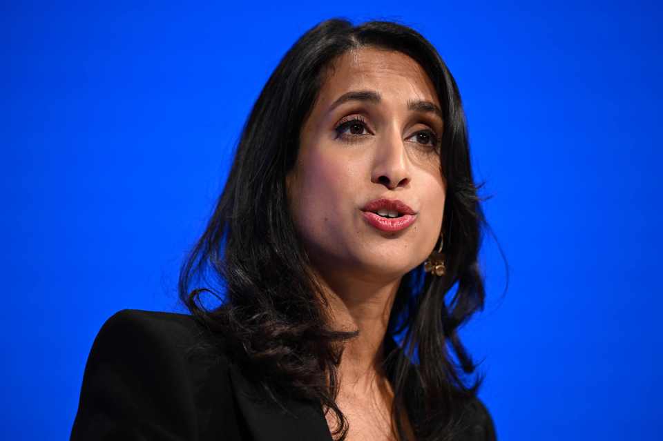 Claire Coutinho addresses the Conservative Party Conference.