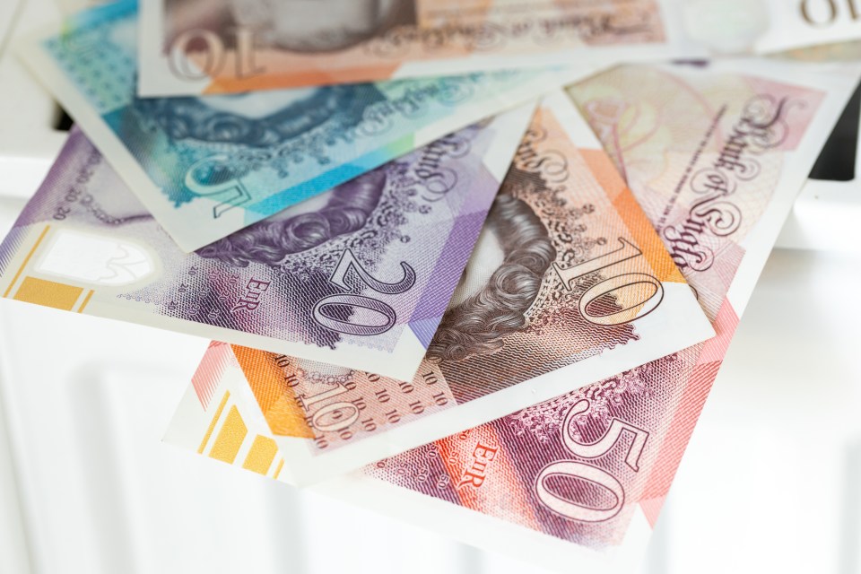 British pound notes.