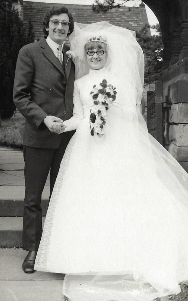 David and Susan were not a religious couple but felt they would 'be together again in some way'. The pair are pictured on their wedding day