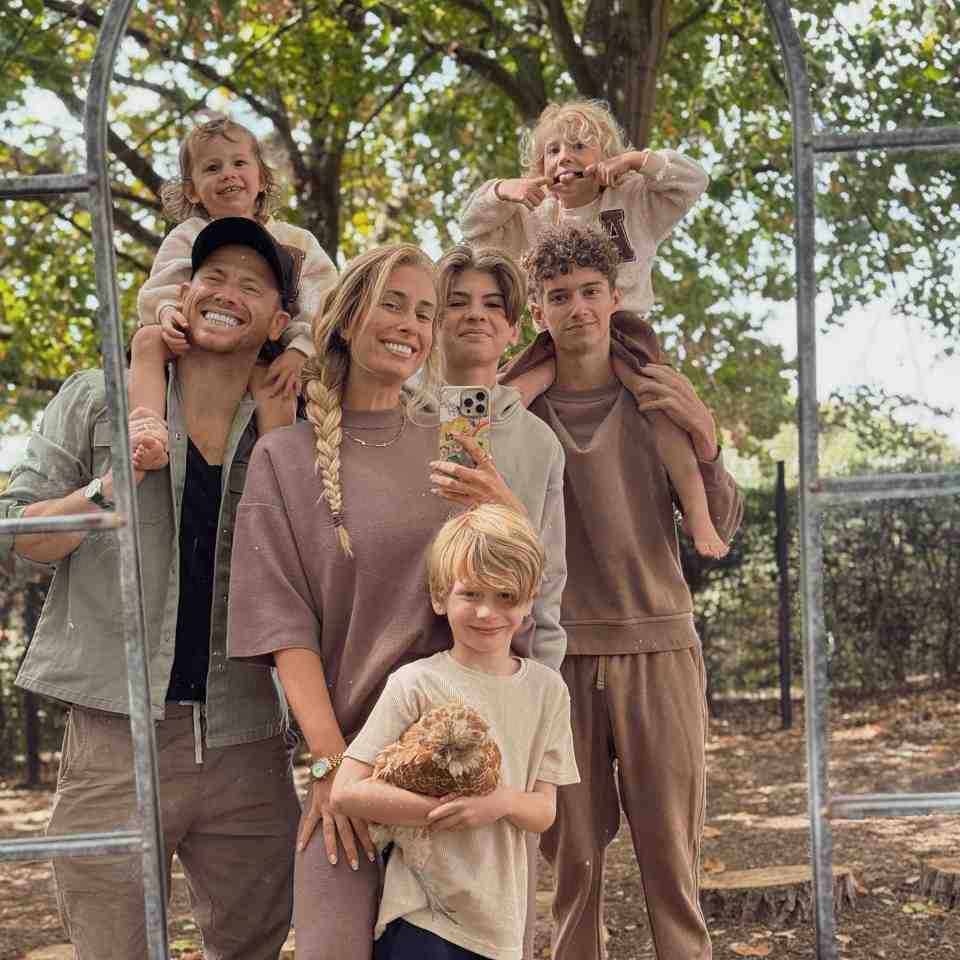 Family photo of Stacey Solomon, Joe Swash and their children.