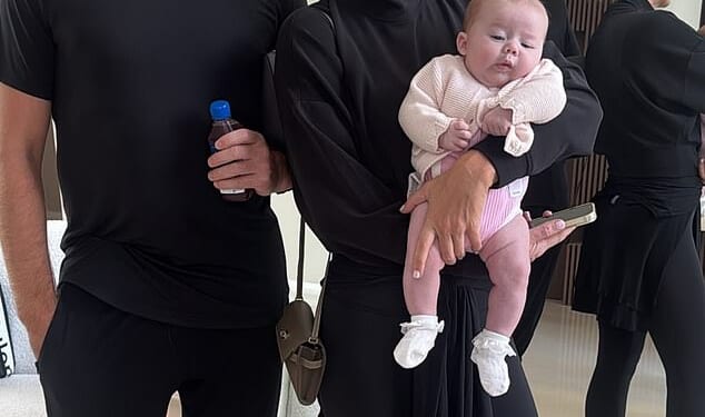 Steven Gerrard, 45, and wife Alex Curran, 43, were proud grandparents as they posed with baby Lila on holiday after their daughter Lilly-Ella, 21, welcomed her first child
