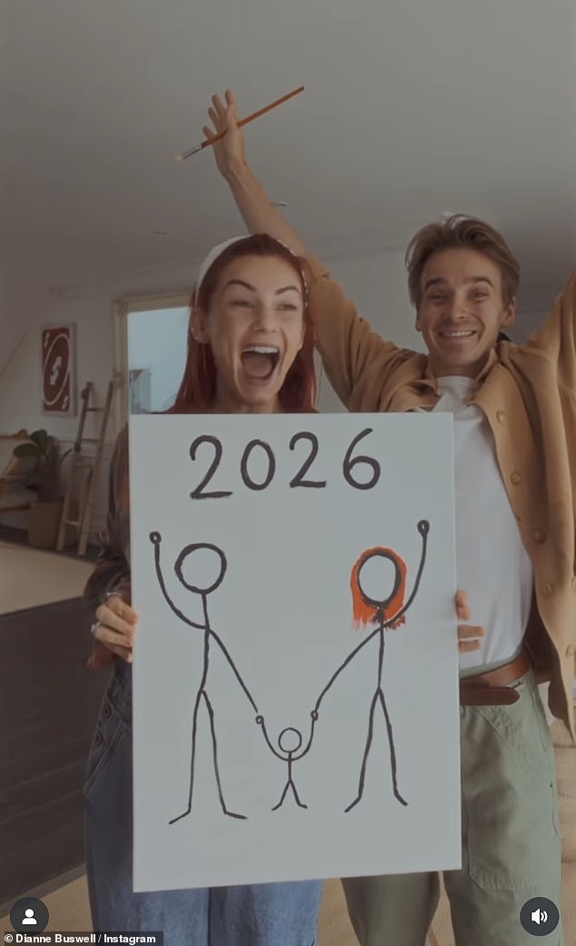 The dancer, 36, revealed earlier this week that she and boyfriend Joe Sugg, 34, are expecting their first child together - a baby boy