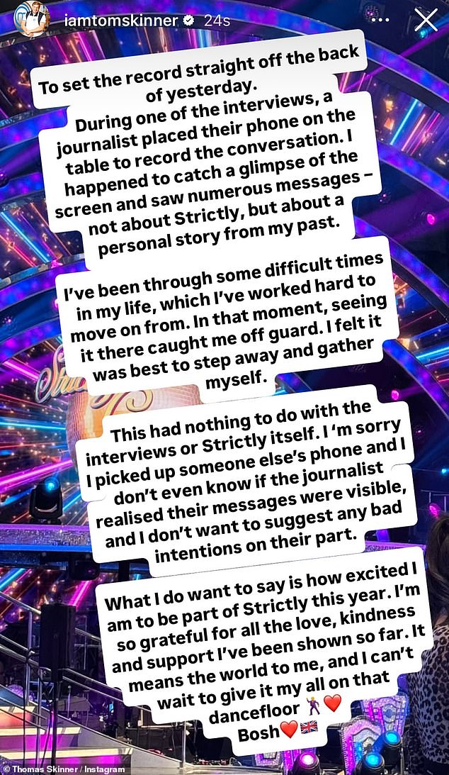 Addressing the scandal, he took to Instagram on Wednesday to share a statement in which he apologised to the journalist and admitted he was working to 'move past difficult moments'