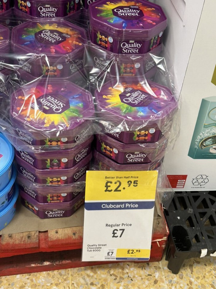 Quality Street chocolates on sale for £2.95.