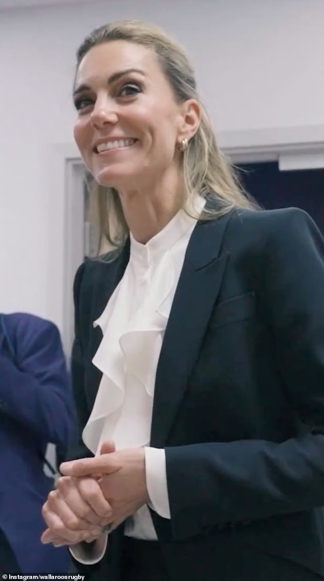 In a sweet moment the Princess of Wales was met with cheers and admiration from the Australian women's rugby team after a gripping World Cup clash against England at the Brighton & Hove Albion Stadium, yesterday