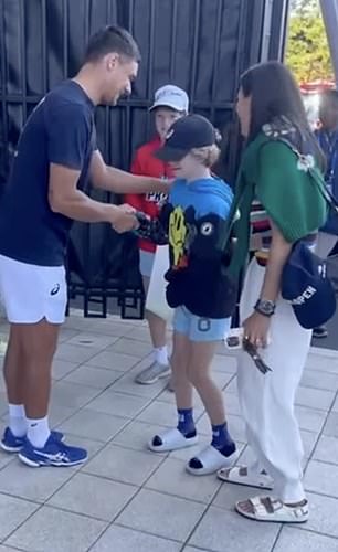 The pair shook hands and were filmed chatting