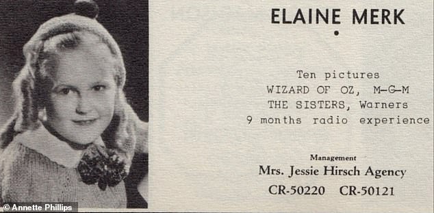 The child star (pictured during her childhood) from Colorado joined the Wizard of Oz cast at the age of eight