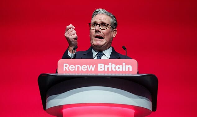 Sir Keir Starmer triggered a bitter war of words when he used his speech at the Labour Party conference to repeatedly attack the Reform UK leader Nigel Farage