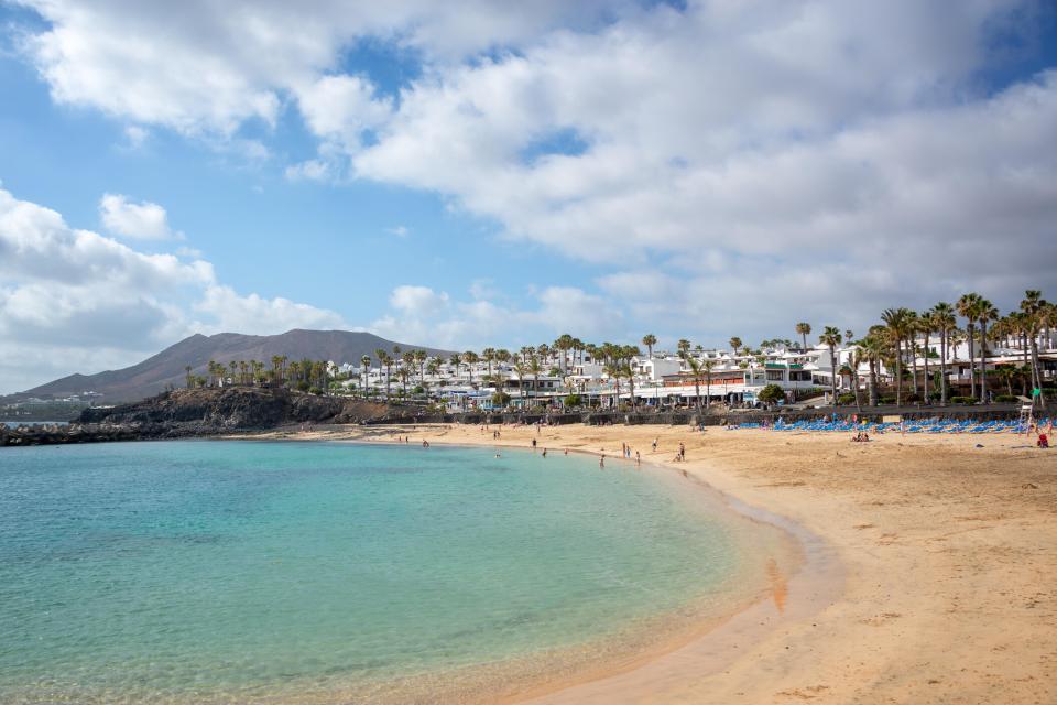Flamingo beach in Playa Blanca, Lanzarote, Canary Islands, Spain.