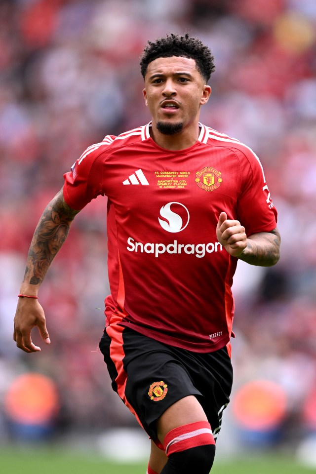 Jadon Sancho of Manchester United at the 2024 FA Community Shield.