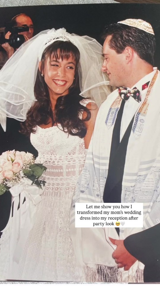 Photo of a bride and groom at their wedding.
