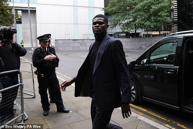 Thomas Partey appeared at Southwark Crown Court for a hearing relating to his rape charges