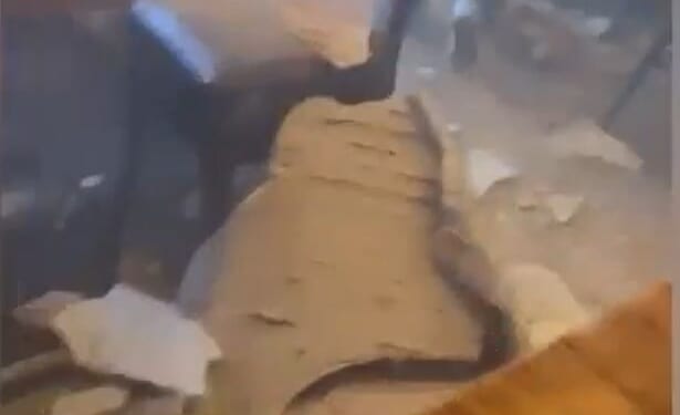 Toby Carvery ceiling COLLAPSES on horrified families enjoying Sunday roast as two injured and kids left screaming