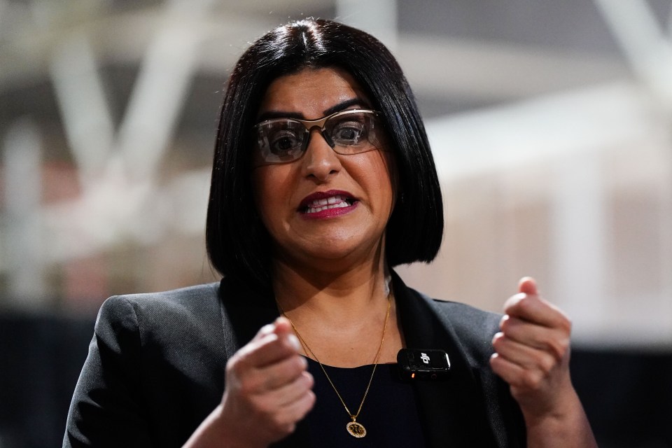 Shabana Mahmood observing a taser demonstration.