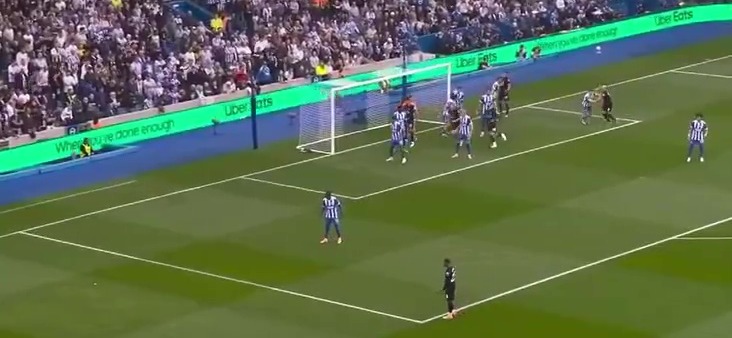 A football match between Tottenham and Brighton.