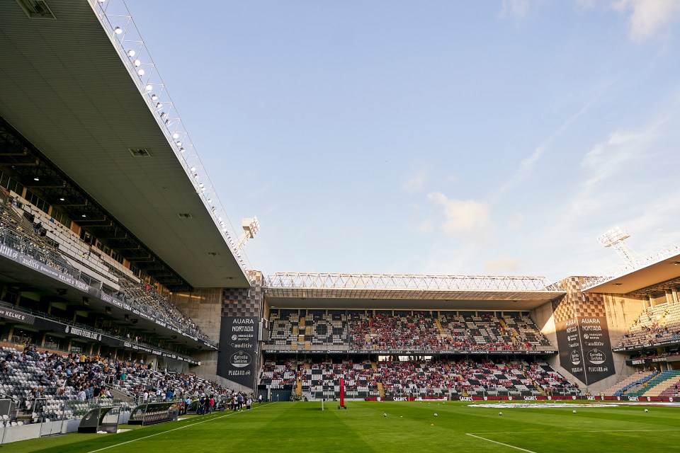 Estadio do Bessa XXI stadium before a soccer match.