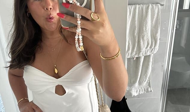 Mia Savage, then 17, (pictured) was sat in the front passenger seat when her brothers Henry Taylor and Harrison Taylor crashed their cars speeding around Poole Harbour, Dorset