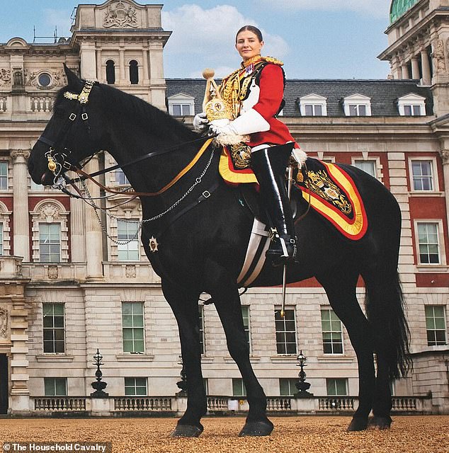 Captain Elizabeth Goodwin, 28, was the first female army officer to serve in the Household Cavalry