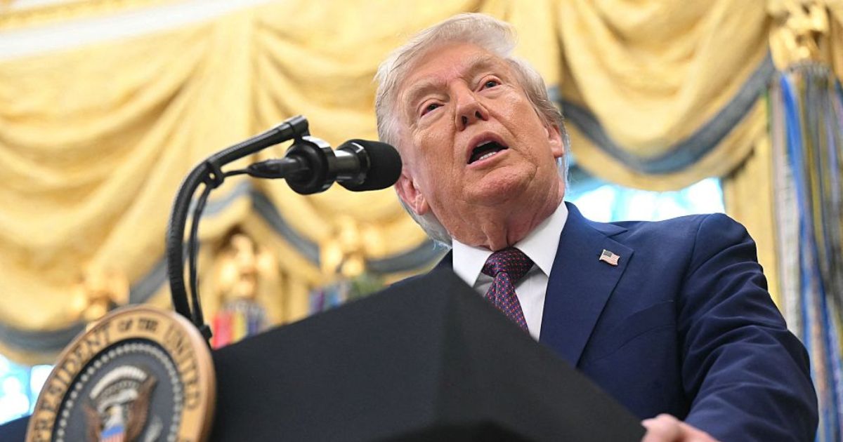 President Donald Trump speaks Tuesday in the Oval Office of the White House in Washington, D.C. Trump announced that he plans to send the National Guard to Chicago to stem violent crime in the Windy City.