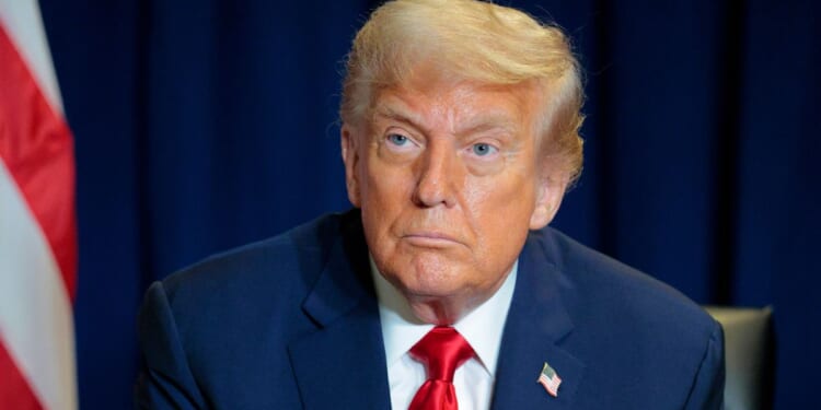 President Donald Trump looks on during a meeting at the 80th session of the UN’s General Assembly at the United Nations headquarters in New York City on Tuesday.